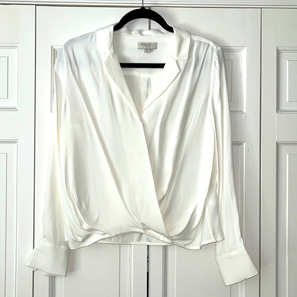 Habitual brand - white faux wrap blouse